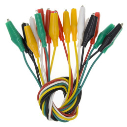 Lot de 10 Câbles Multicolores avec Pinces Crocodiles
