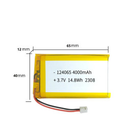 Batterie LiPo 124065 3.7V 4000mAh