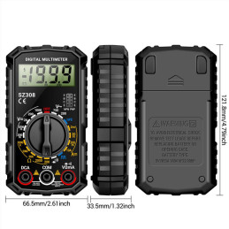 Multimètre numérique SZ308 avec écran LCD rétroéclairé