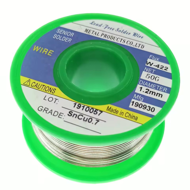 Bobine 50g fil à souder 1mm sans plomb Sn99.3 Cu0.7