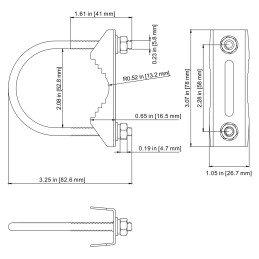 Supports de fixation en U pour mât d'antenne