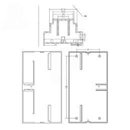Boîtier en plastique 158x88x59mm DIN 35mm