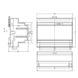 Boîtier en plastique 107x88x59mm DIN 35mm