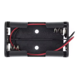 Boîtier plastique pour 2 piles AA 1,5V avec câbles