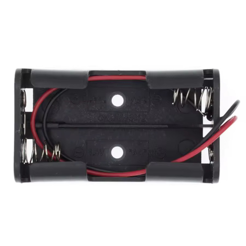 Boîtier plastique pour 2 piles AA 1,5V avec câbles