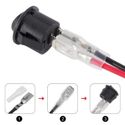 Lot de 10 câbles rouges 18 AWG avec cosses Faston 6.3 mm