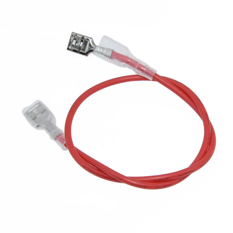 Lot de 10 câbles rouges 18 AWG avec cosses Faston 4.8 mm
