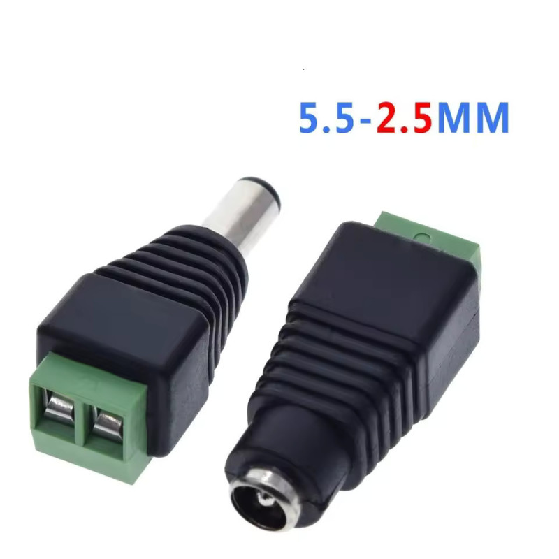 Adaptateurs DC 5.5x2.5mm vers Bornier – Mâle & Femelle