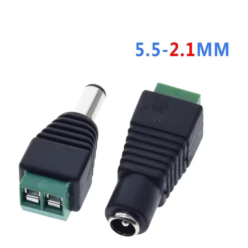 Adaptateurs DC 5.5x2.1mm vers Bornier – Mâle & Femelle
