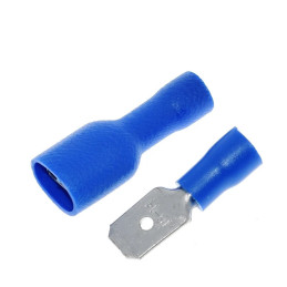 Lot 10 Cosses à Sertir 6.3mm Mâle et Femelle – Bleu