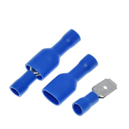 Lot 10 Cosses à Sertir 6.3mm Mâle et Femelle – Bleu