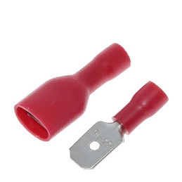 Lot 10 Cosses à Sertir 6.3mm Mâle et Femelle – Rouge