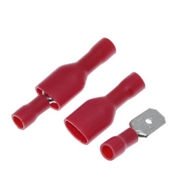 Lot 10 Cosses à Sertir 6.3mm Mâle et Femelle – Rouge