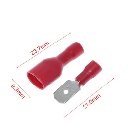Lot 10 Cosses à Sertir 6.3mm Mâle et Femelle – Rouge