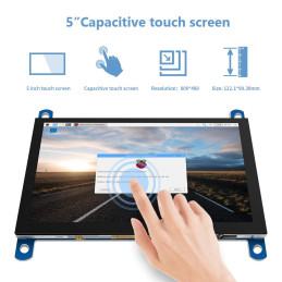 Écran tactile capacitif LCD IPS 5 pouces 800x480 avec connecteur HDMI