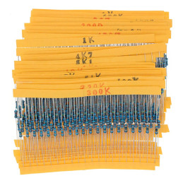 Assortiment de 600 résistances traversantes 1% 1/4 W