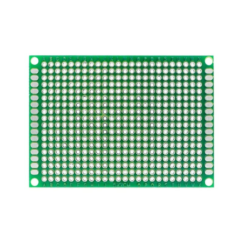 PCB FR-4 prototypage 5x7 cm double face au pas de 2.54mm