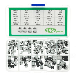 Assortiment de 145 condensateurs électrolytiques CMS