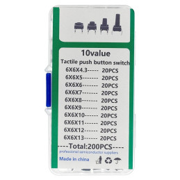 Lot de 200 boutons poussoirs DIP à tailles et formats multiples