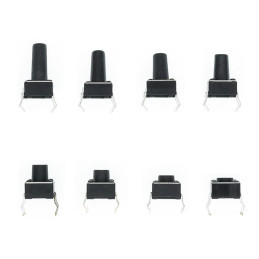 Lot de 200 boutons poussoirs DIP à tailles et formats multiples
