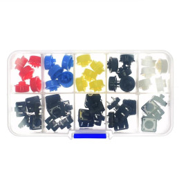 Lot de 25 boutons poussoirs traversants 12x12x7.3MM
