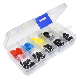 Lot de 25 boutons poussoirs traversants 12x12x7.3MM