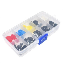 Lot de 25 boutons poussoirs traversants 12x12x7.3MM