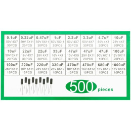 Assortiment de 500 condensateurs électrolytiques traversants
