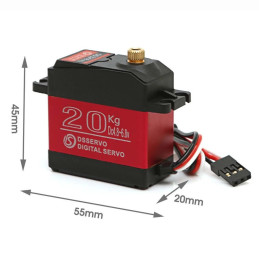 Servomoteur DS3218MG engrenages métalliques couple 20kg/cm