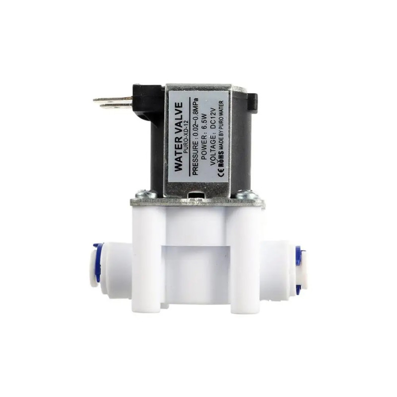 Electrovanne 12V 1/4 pouces PURO-XD-12 conduit en plastique pour eau