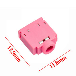 Connecteur audio Jack 3.55MM PJ307 de couleur rose