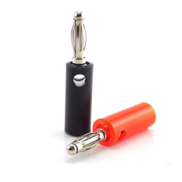 Lot de 2 fiches bananes 4mm rouge et noir