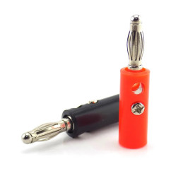 Lot de 2 fiches bananes 4mm rouge et noir