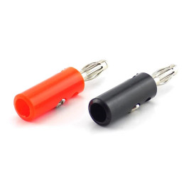 Lot de 2 fiches bananes 4mm rouge et noir