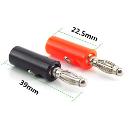 Lot de 2 fiches bananes 4mm rouge et noir