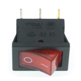 Interrupteur Rouge KCD1-101 250V/6A 3 pins avec LED