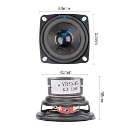 Lot de 2 Haut-Parleurs 8 Ohms 10W YD50-4B