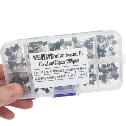 Assortiment de 200 transistors bipolaires traversants